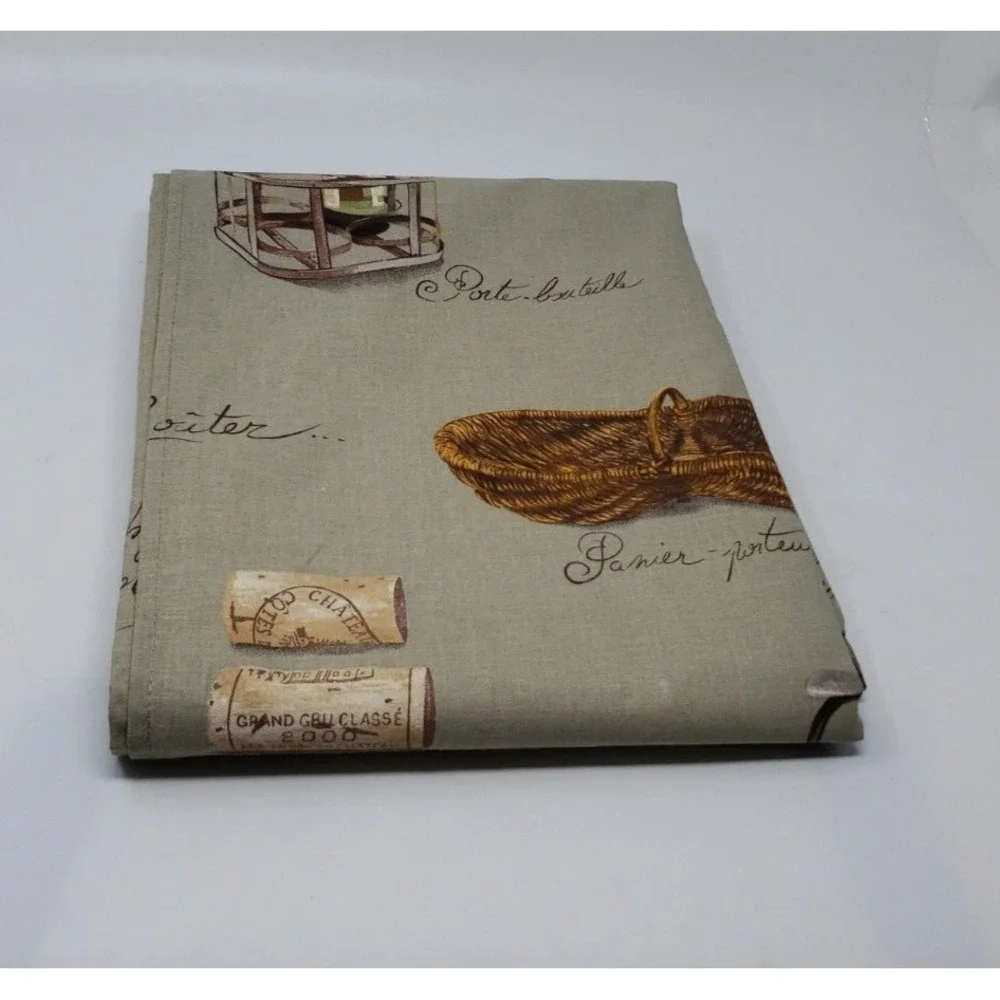 Vero France Tablecloth 60x100 Cotton Winery Green Rectangle Made in France